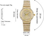 ManChDa Diamond Watch Silver Watch for Women Men Rhinestone Watches Ice Out Watch Full Diamonds Watch Quartz Crystal Stainless Steel Gold Watch Women Men Wrist Watch - Image 4